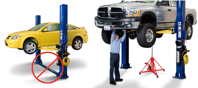 BendPak XPR-10A Asymmetric Dual-Width Two Post Car Lift 10,000 Lb.