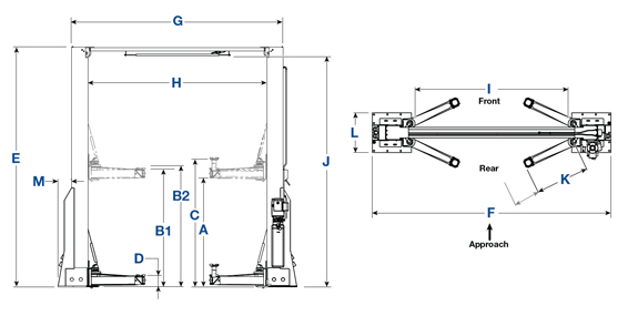 BendPak 16AP-192 Specifications Diagram